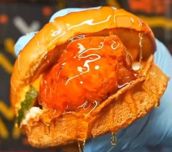 Hot honey chicken slider at Asad's Hot Chicken