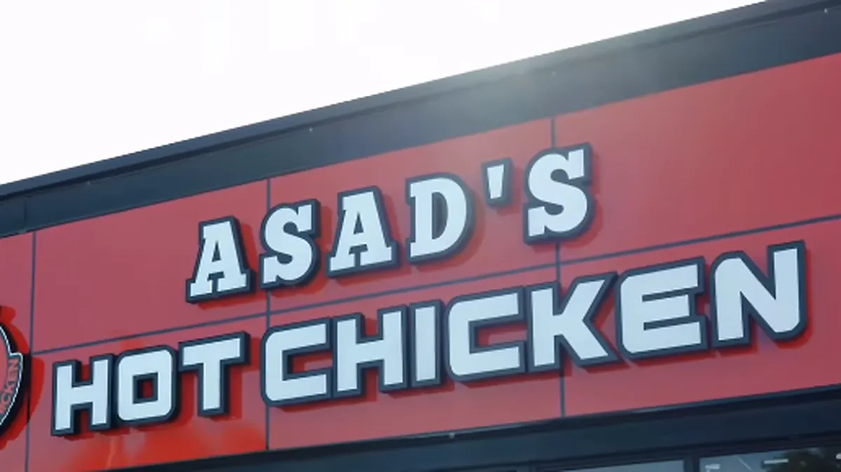Asad's Hot Chicken sign on the new Doylestown, PA store at 812 N Easton Rd