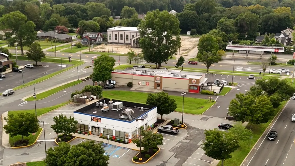 Aerial view of the Asad's Hot Chicken Vineland building on S Main Rd